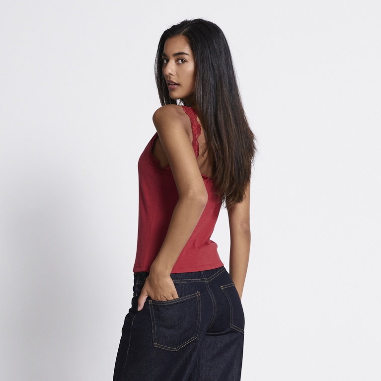 Lace tank top "Linnie" Red